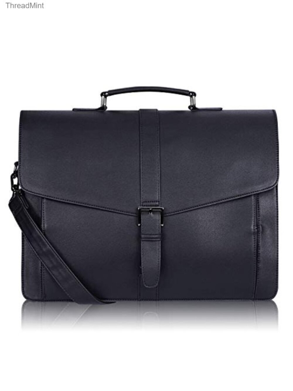PU Leather Laptop Briefcase Fits 15.6in Messenger Bag for Work Business Travel